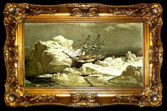 framed  unknow artist robert mcclures skepp investigator sitter fast i isen norr om bankon, ta009-2